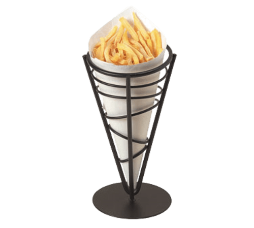 American Metalcraft FFB59 5" x 9" Conical Black Ironworks™ French Fry Basket