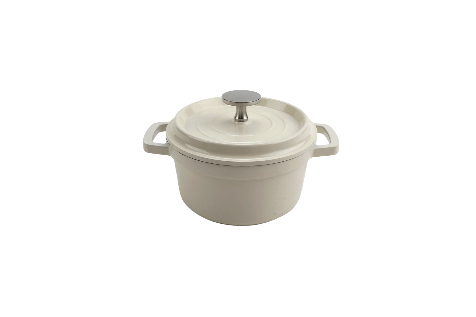 G.E.T. Enterprises CA-013-AWH/BK/CC Heiss 24oz. Round Antique White with Black Interior Cast Aluminum Induction Ready Dutch Oven with Lid