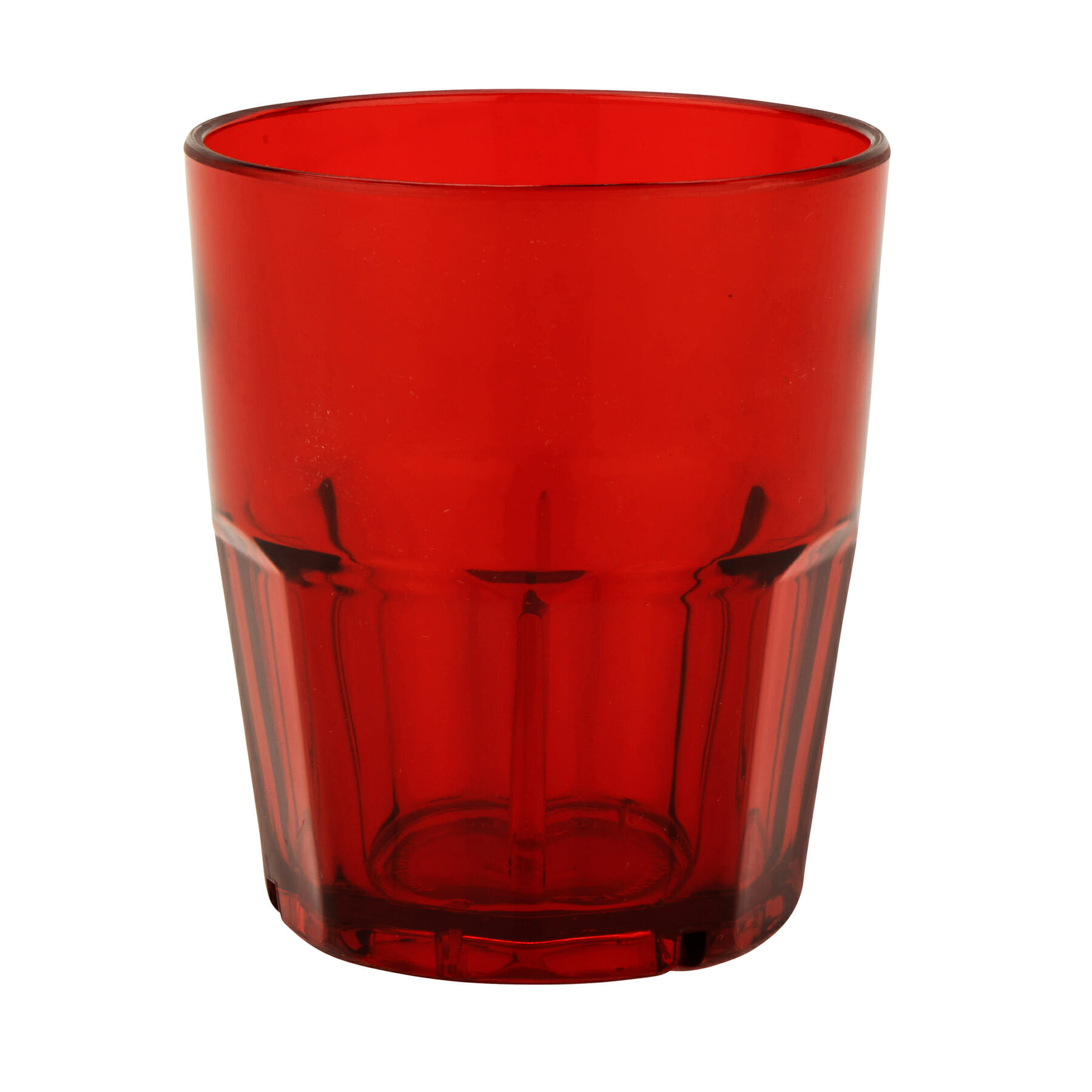 G.E.T. 9912-1-R Bahama™ 12oz. Round Red SAN Plastic Double Rocks Tumbler