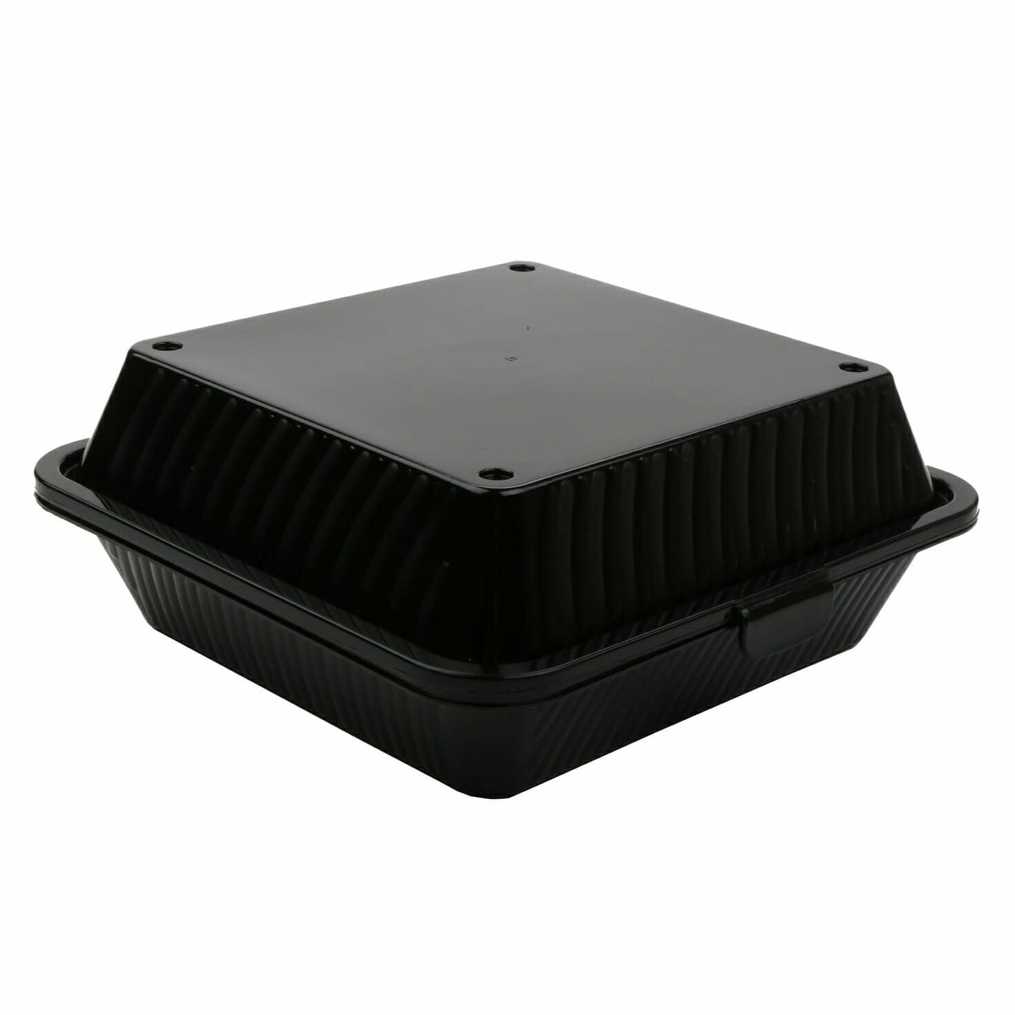 G.E.T. Enterprises EC-10-1-BK Single Entree, Polypropylene, Black, Food Reusable Container,  9" L x 9" W x 3.5" H Reusable Takeout Container