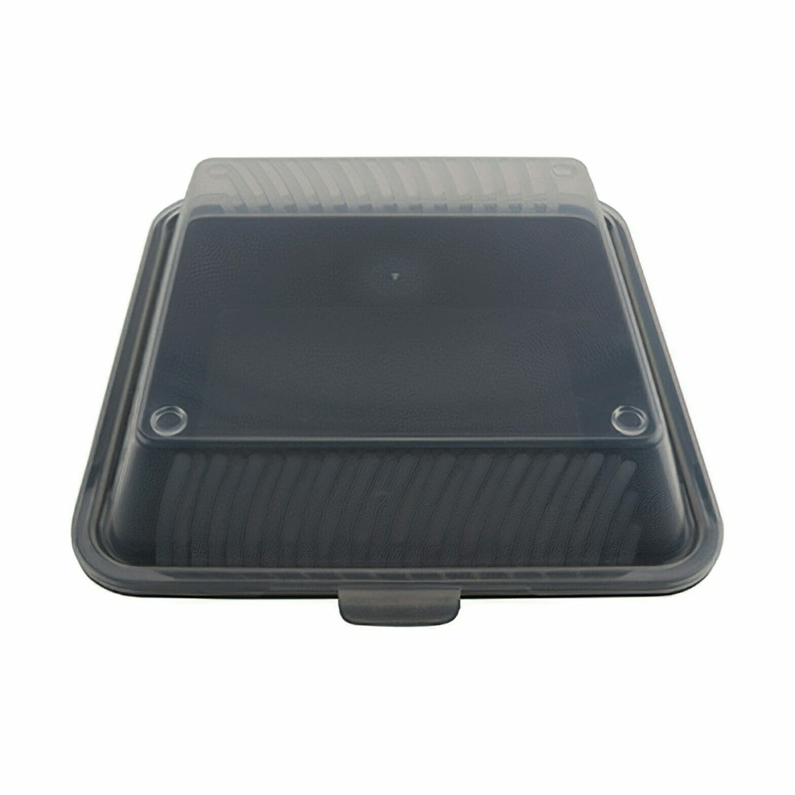 G.E.T. EC-10-2X-BK/CL Single Entree, Polypropylene, Black Base & Clear Lid, Food Reusable Container, 9" L x 9" W x 3.5" H, G.E.T. Eco- Takeout's