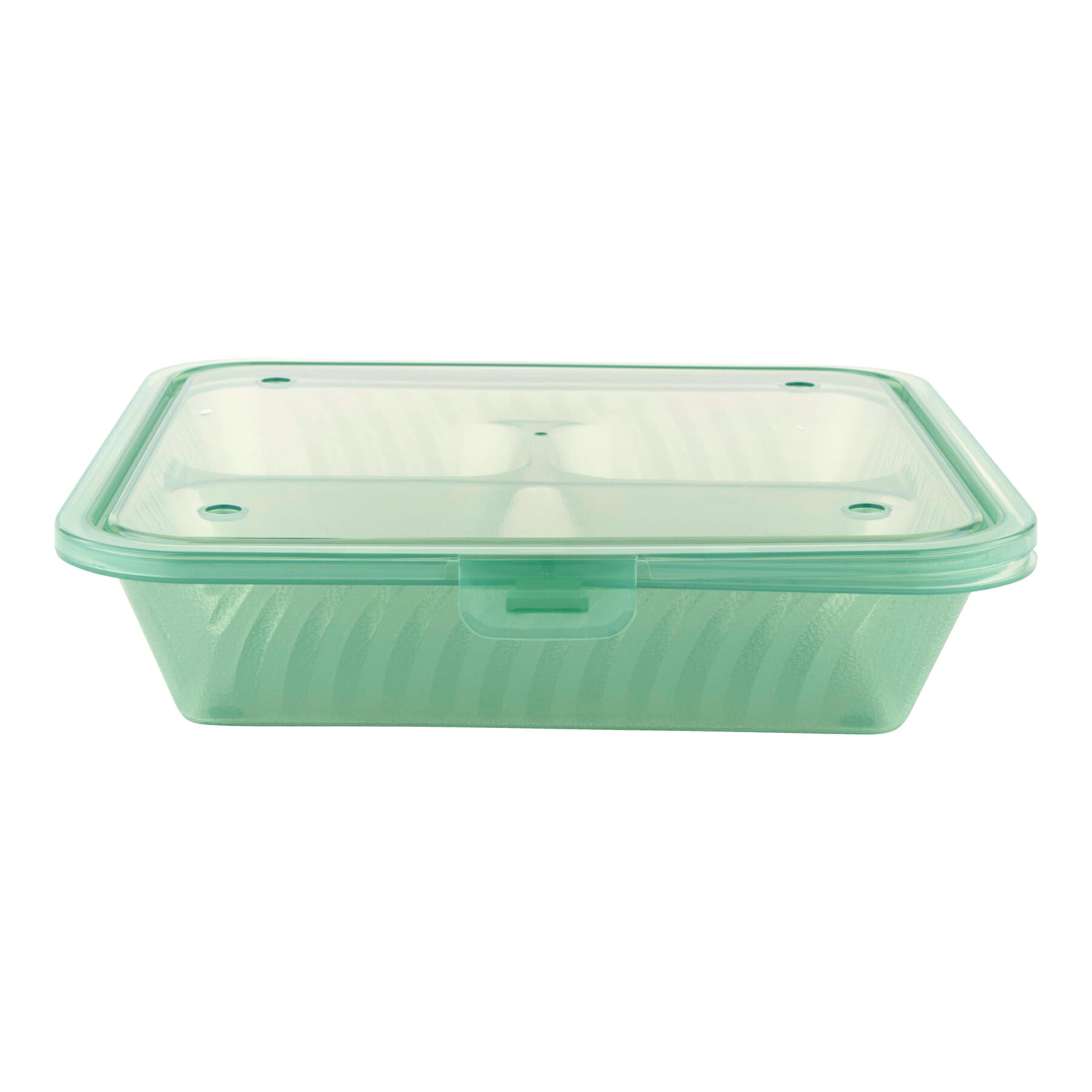 G.E.T. Enterprises EC-16-JA 3-Compartment Polypropylene, Jade, Flat Top Food Reusable Container, 9" L x 9" W x 2" H Reusable Takeout Container