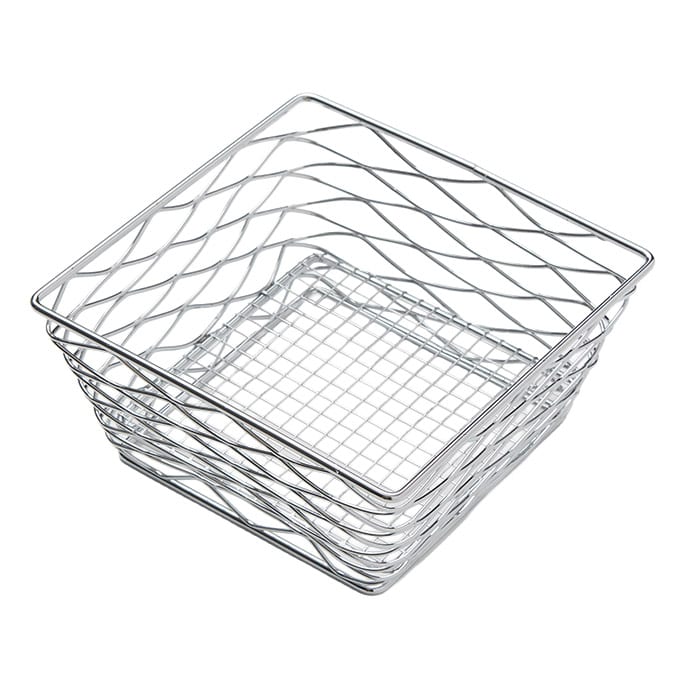American Metalcraft BNRB68C 8" Square Chrome Wire Birdnest Basket