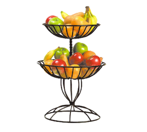 American Metalcraft TTDB2 2-Tier 19-5/8" Black Wire Basket Display Stand