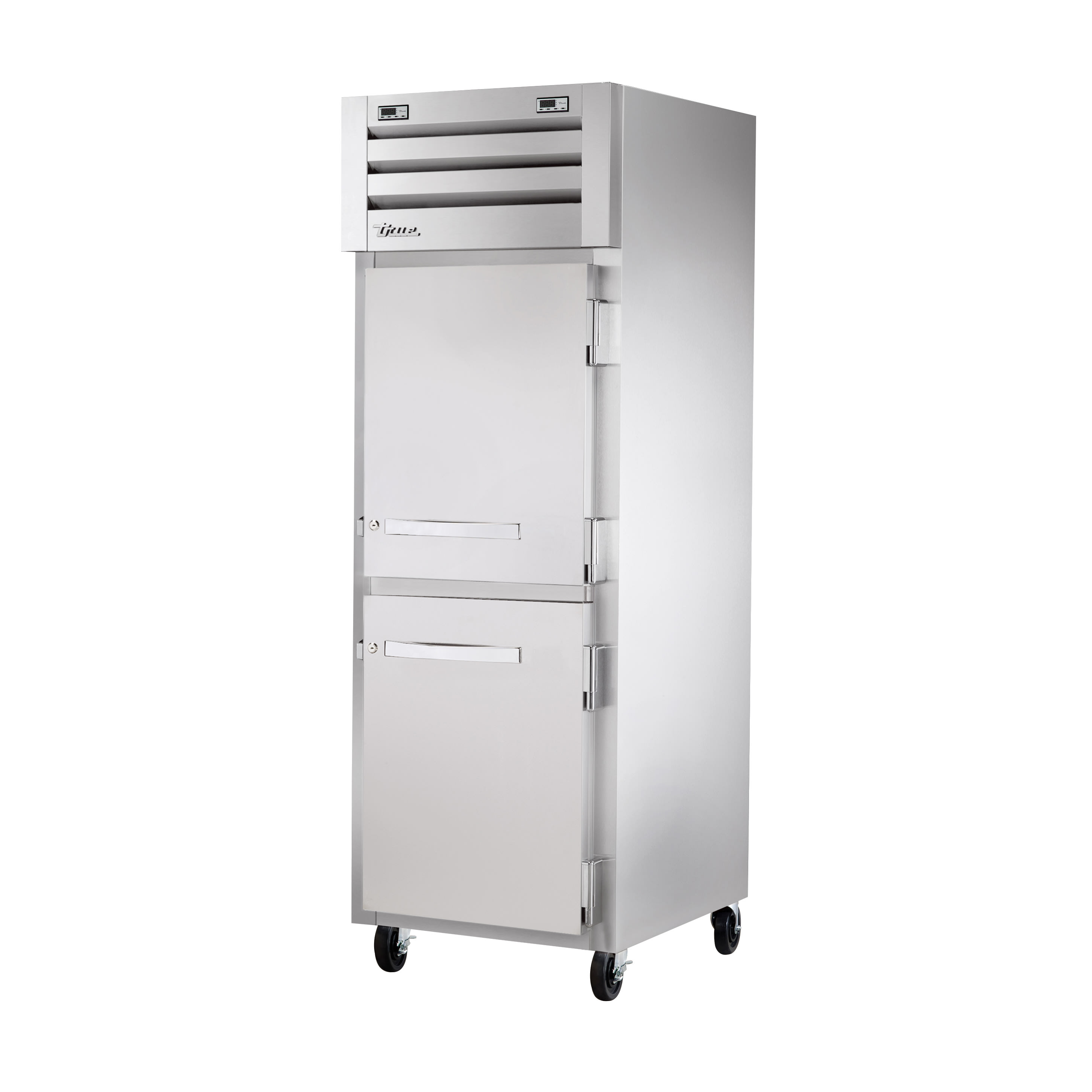 True STG1DTA-2HS-HC 27 1/2 " Dual Temperature Reach-In Refrigerator/Freezer Combo with Two Half Solid Doors