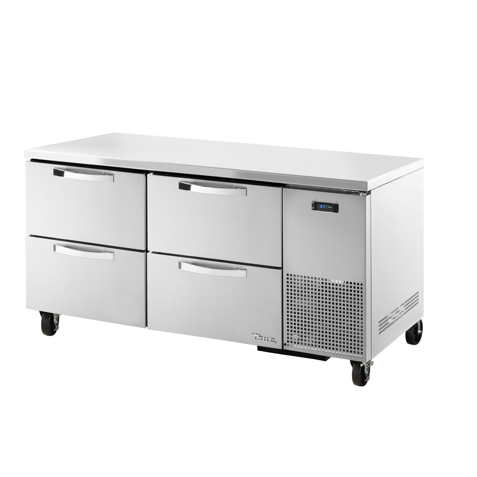 True TUC-67D-4-HC~SPEC3 67" W Stainless Steel Undercounter Refrigerator, Silver