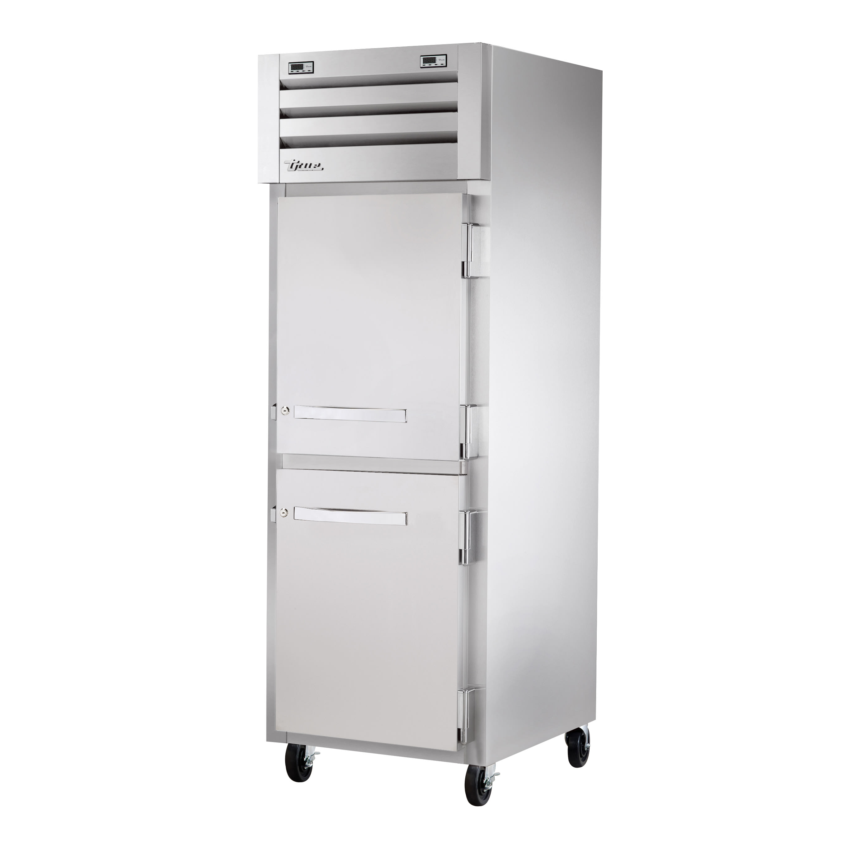 True STR1DTA-2HS-HC 27 1/2 " Dual Temperature Reach-In Refrigerator/Freezer Combo with Two Solid Half Doors