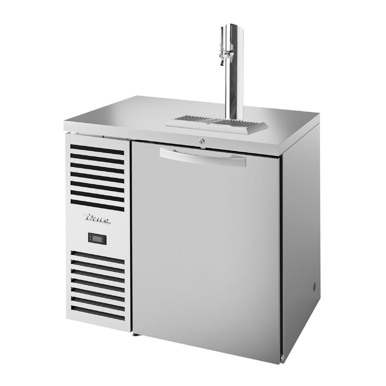 True TDR36-RISZ1-L-S-S-1 36" One Solid Door Reach-In Refrigerated Draft Bar Cooler