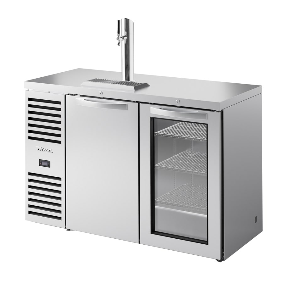 True TDR52-RISZ1-L-S-SG-1 52" One Solid And One Glass Door Refrigerated Draft Bar Cooler