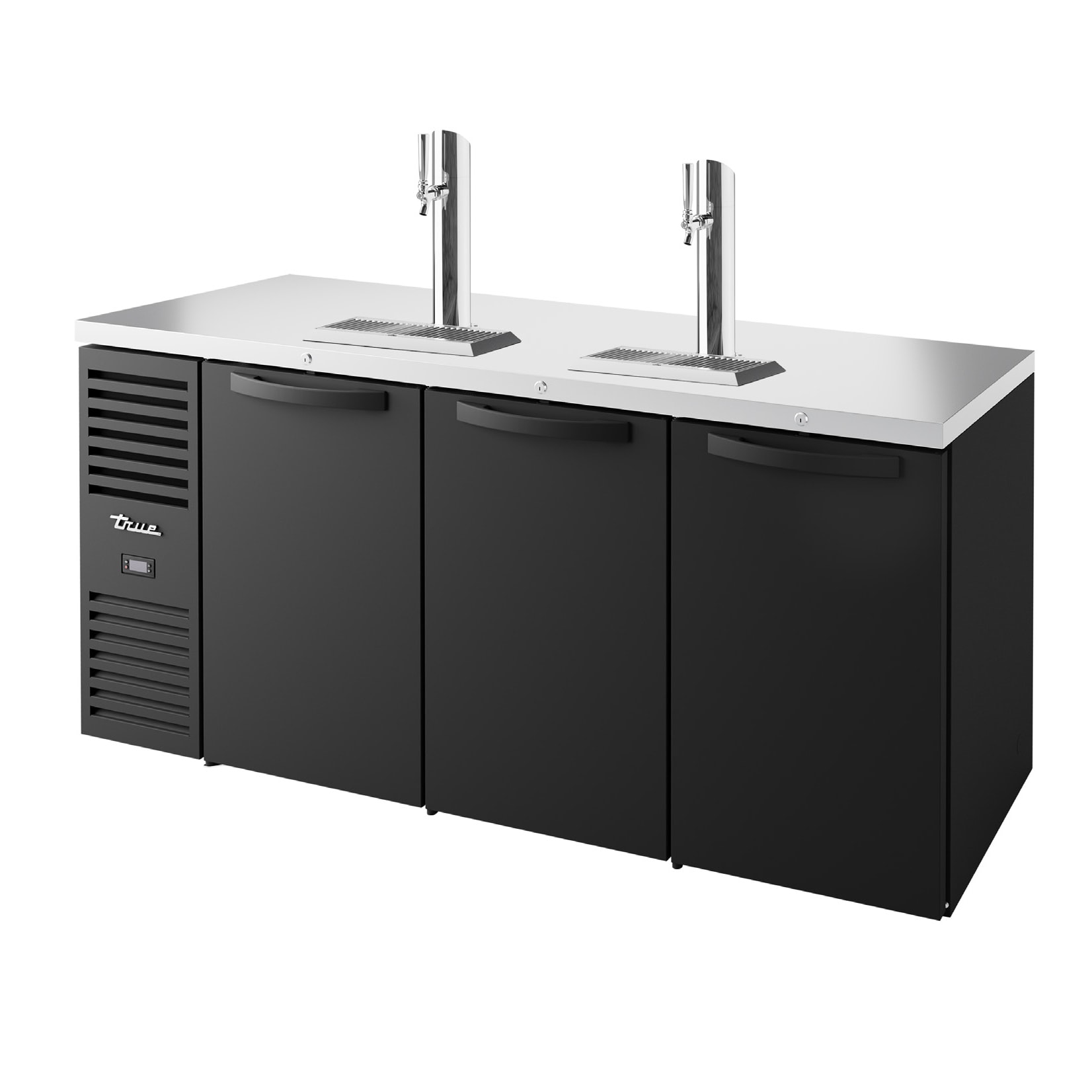 True TDR72-RISZ1-L-B-SSS-1 72" Three Solid Door Reach-In Refrigerated Draft Bar Cooler