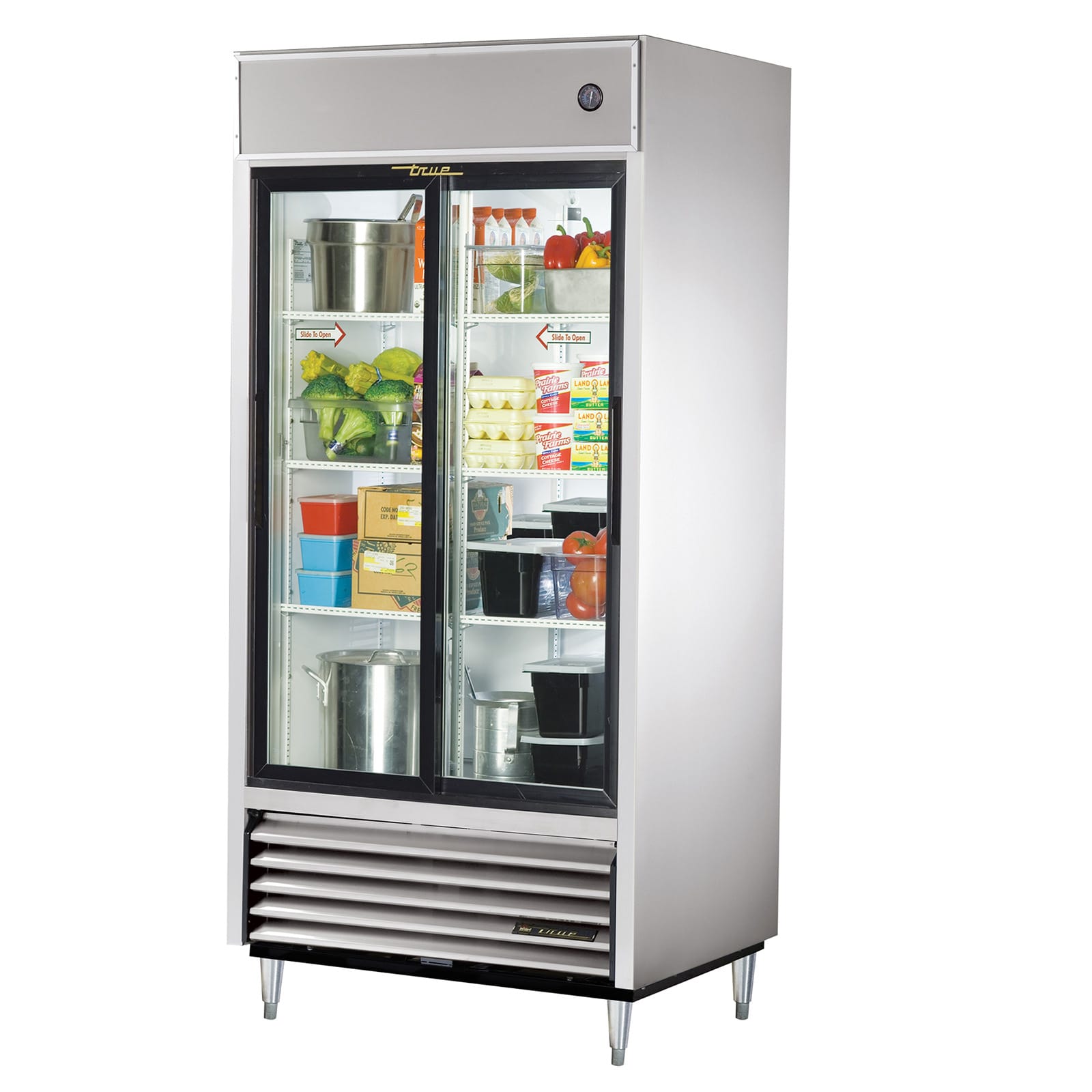 True TSD-33G-HC-LD 39 1/2" Two Section Reach-In Refrigerator, Silver