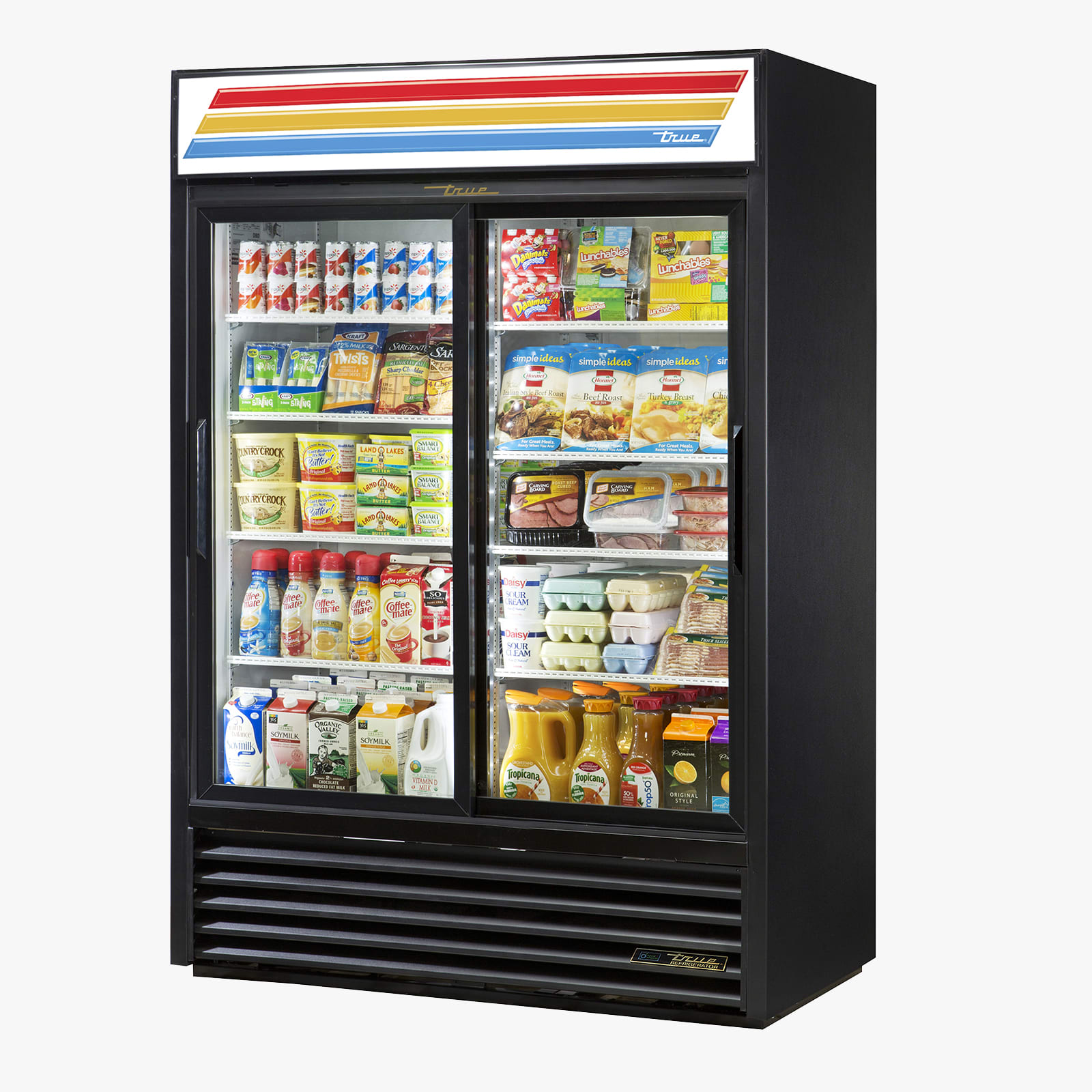 True GDM-47-HC-LD 54 1/8" Two Glass Slide Door Refrigerated Merchandiser