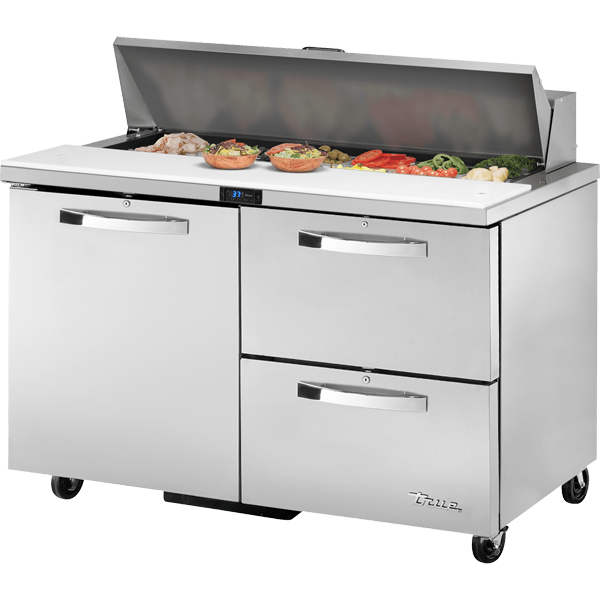 True TSSU-48-12D-2-HC~SPEC3 Sandwich/Salad Prep Table w/ Refrigerated Base, Silver