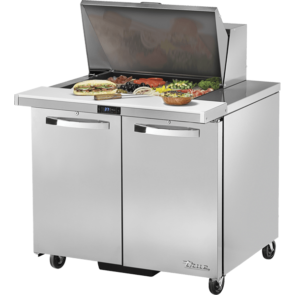 True TSSU-36-12M-B-HC~SPEC3 38" Mega Top Sandwich/Salad Prep Table w/ Refrigerated Base, Silver
