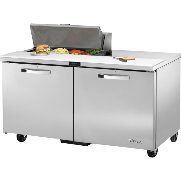 True TSSU-60-08-HC~SPEC3 60" Sandwich/Salad Prep Table w/ Refrigerated Base, Silver