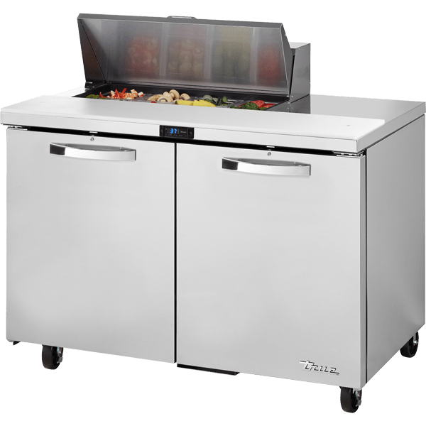 True TSSU-48-08-HC~SPEC3 Sandwich/Salad Prep Table w/ Refrigerated Base, Silver