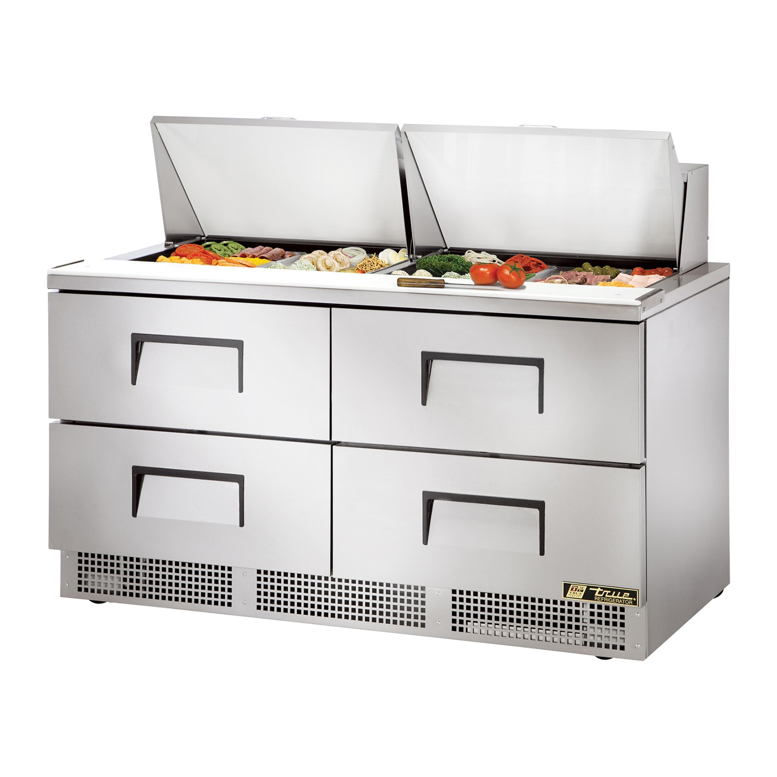 True TFP-64-24M-HC-D-4 64" Food Prep Table With Four Drawer Refrigerated Base