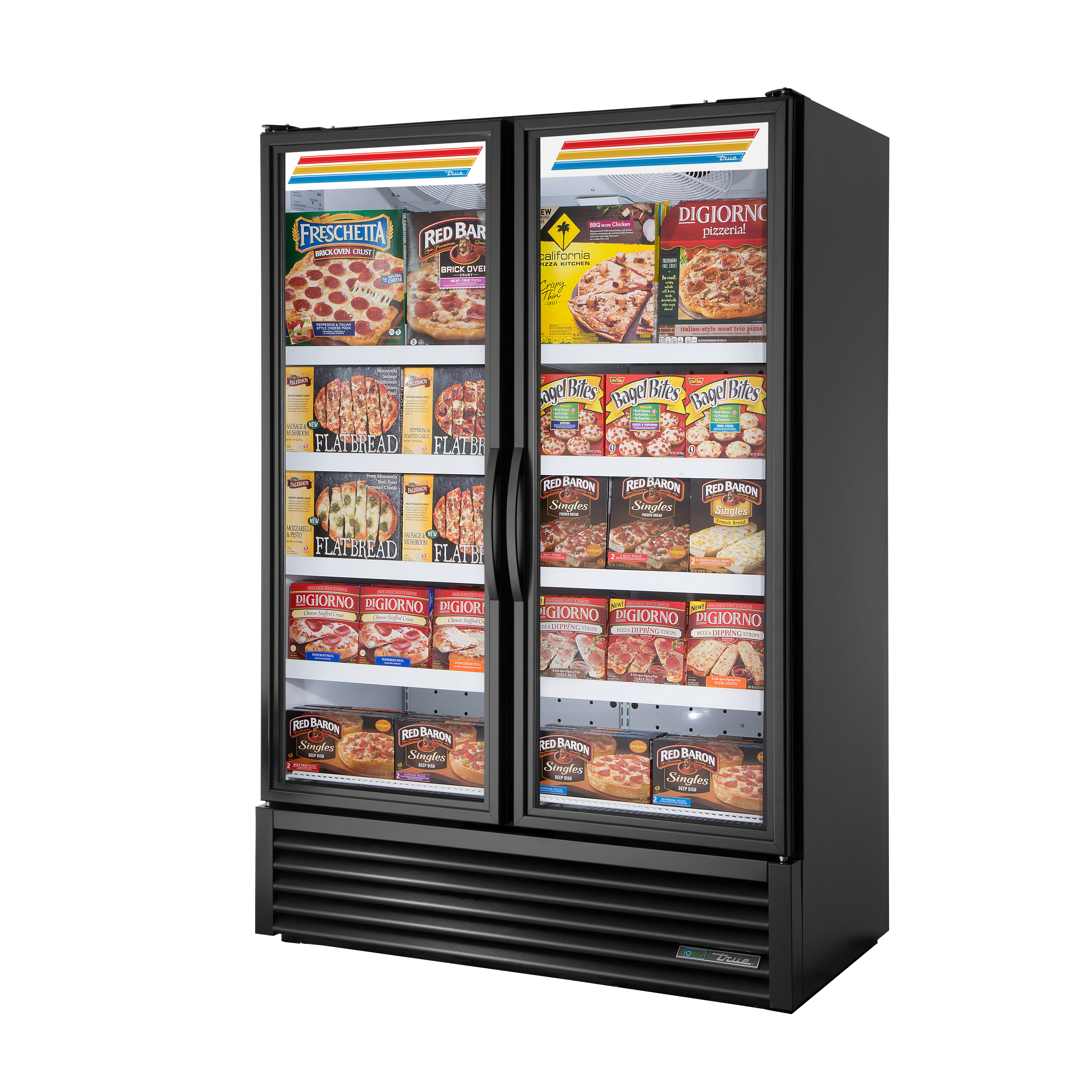 True FLM-54~TSL01 Refrigerator, Merchandiser Stainless Steel, Black