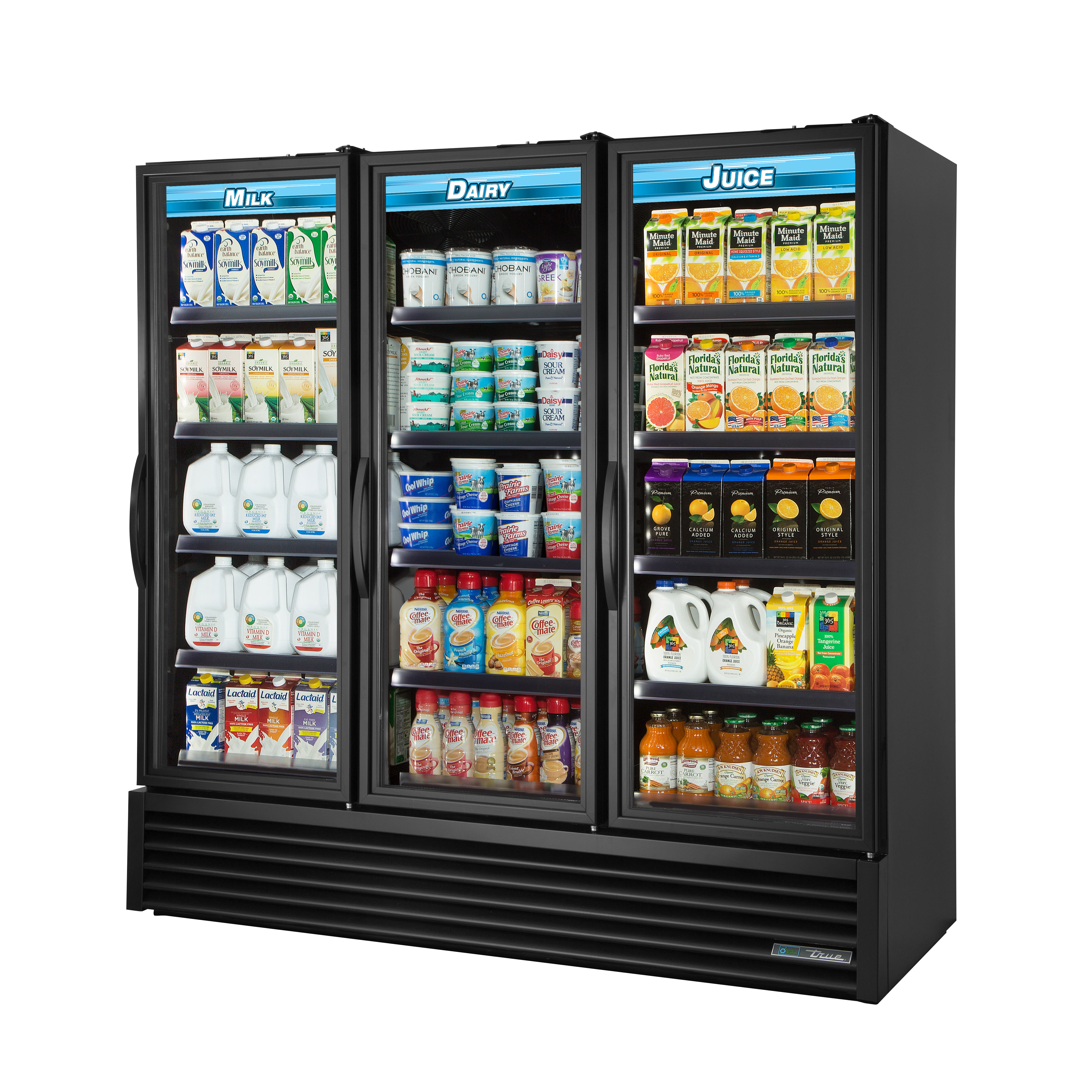 True FLM-81~TSL01 Refrigerator, Merchandiser Stainless Steel, Black