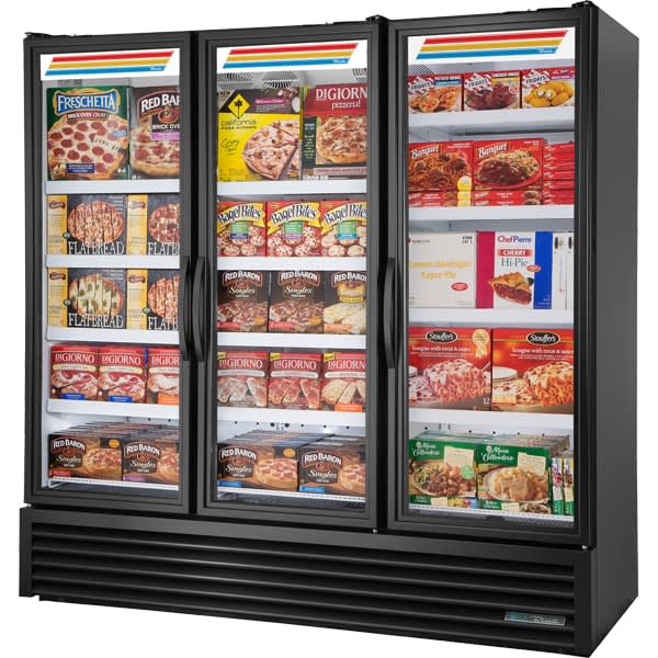 True FLM-81F~TSL01 Freezer, Merchandiser Stainless Steel, Black