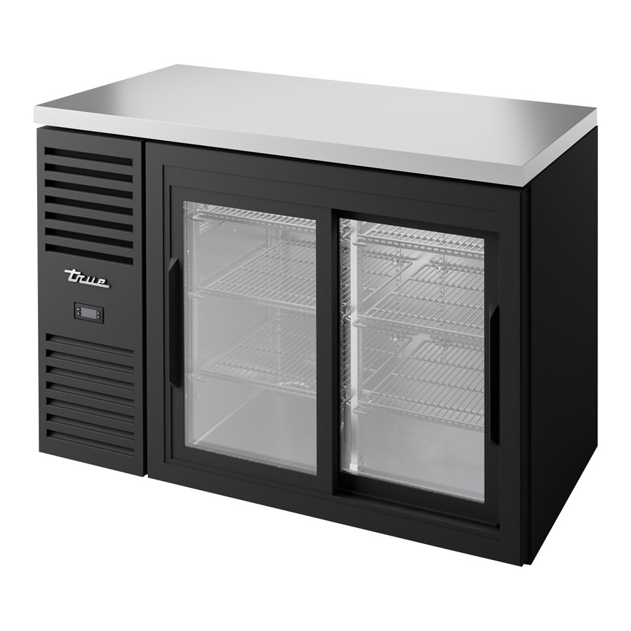 True TBR48-RISZ1-L-B-11-1 48" Two Sliding Glass Door Back Bar Cooler