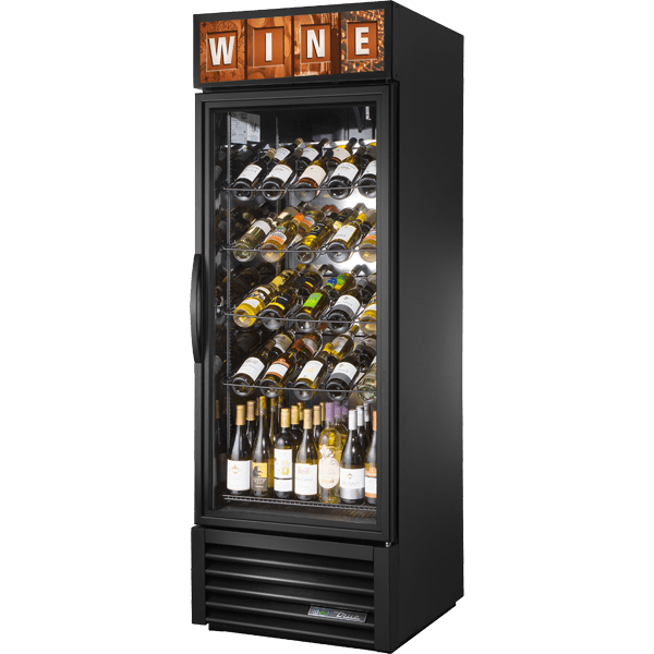True GDM-23W-HC~TSL01 27" One Section Wine Cooler With LED Lighting, Black