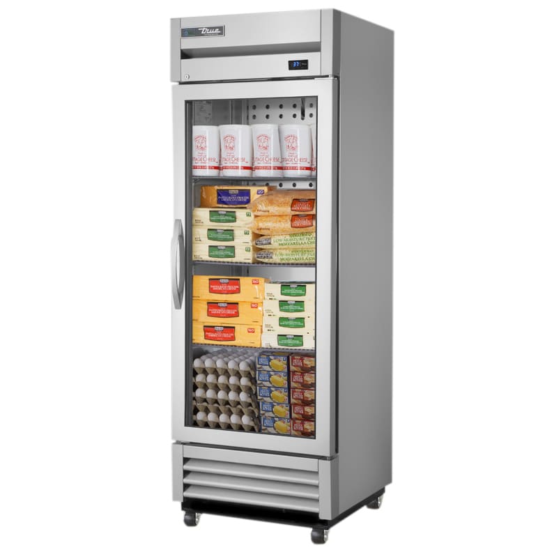 True T-19G-HC~FGD01 27" Stainless Steel Reach-In Framed Glass Swing Door Refrigerator, Silver