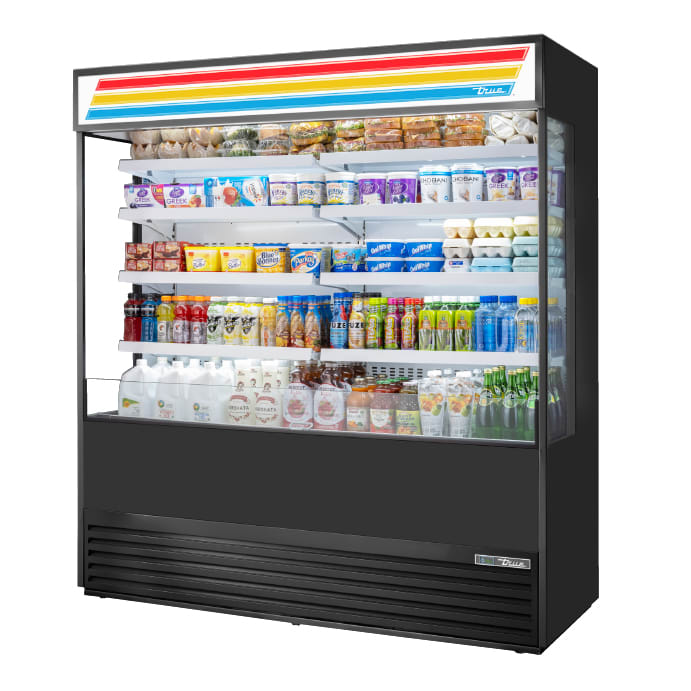 True TOAM-72GS-HC~TSL01 72" Vertical Open Air Cooler w/ (5) Levels, Black