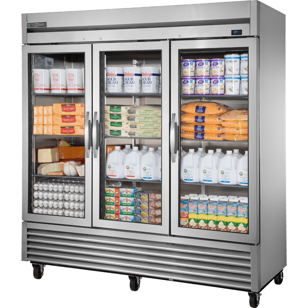 True TS-72G-HC~FGD01 78 1/10" Three Section Reach-In Refrigerator, Silver
