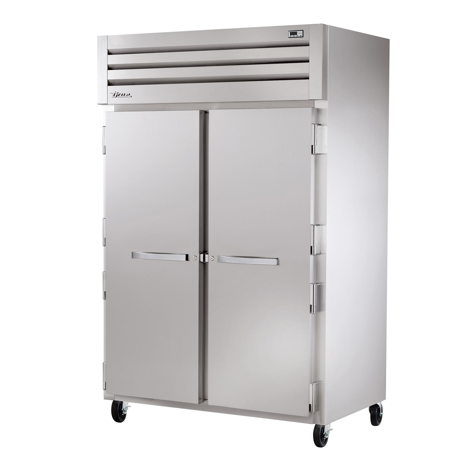 True STR2R-2S-HC 52 3/5" Stainless Steel Two Section Reach-In Refrigerator, Silver