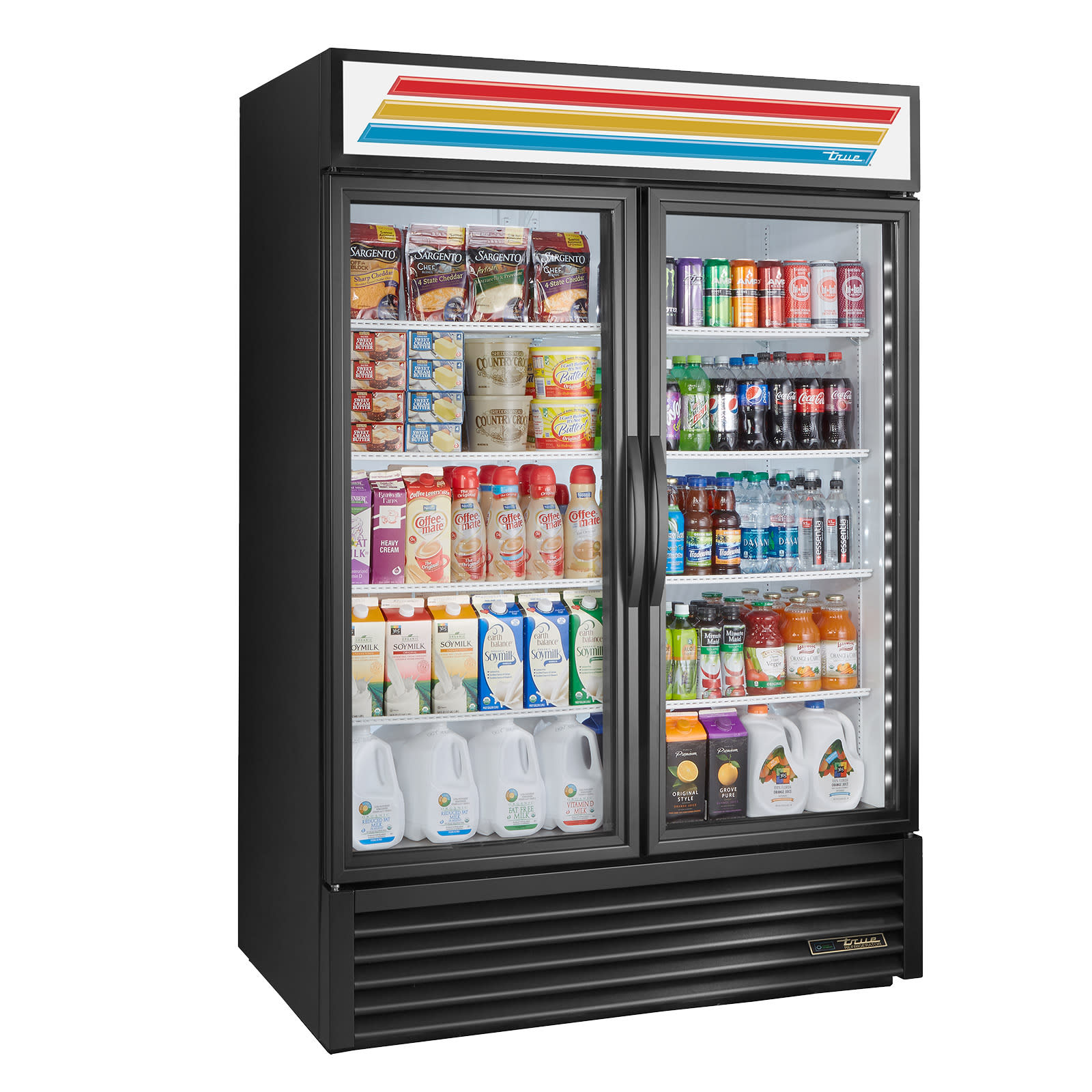 True GDM-49-HC~TSL01 54" Two Section Glass Door Merchandiser, Black & White