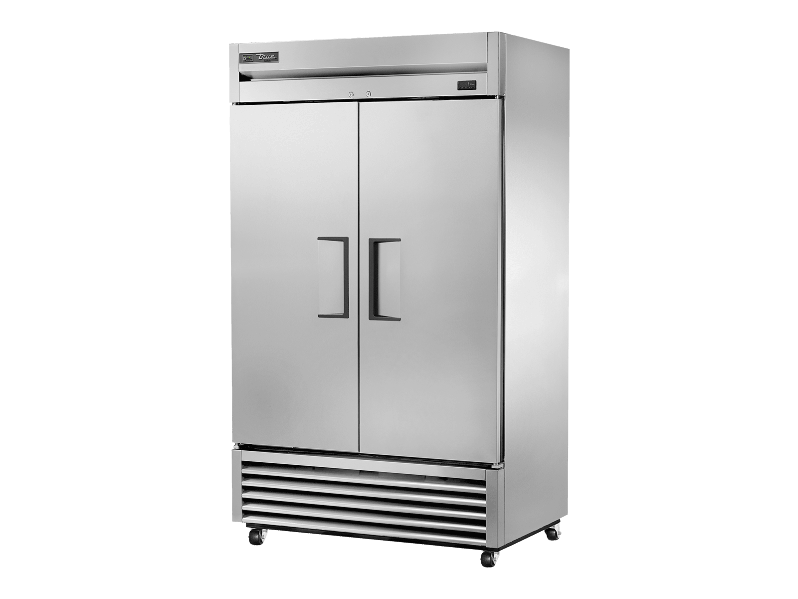True T-43F-HC 47" Reach-In Double Solid Swing Door Freezer with hydrocarbon Refrigerant, Silver