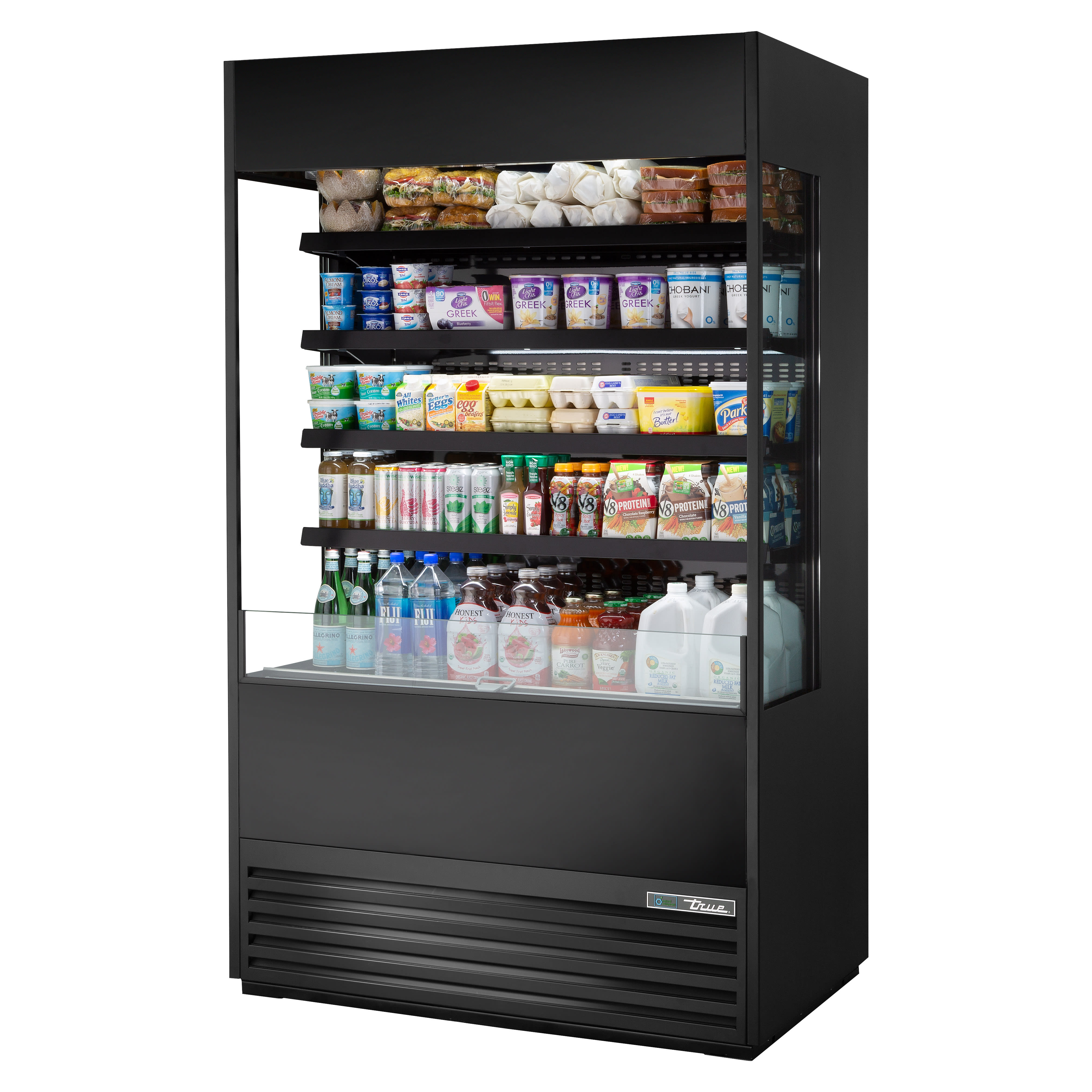 True TOAM-48GS-HC~NSL01 48" Vertical Open Air Cooler w/ (5) Levels, Black