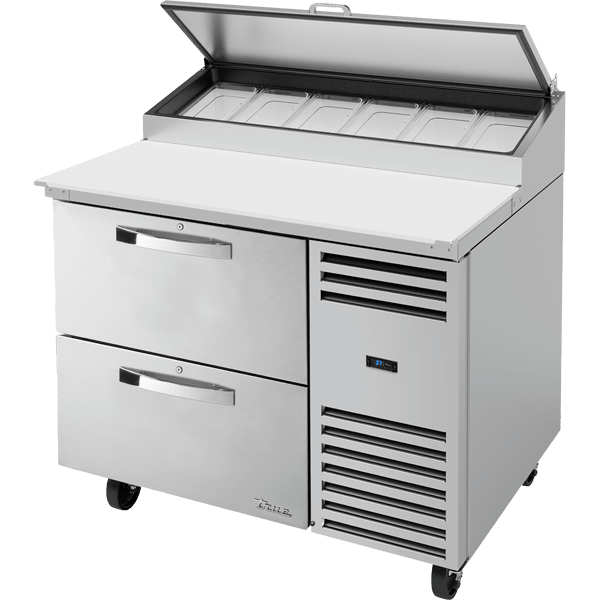 True TPP-AT-44D-2-HC~SPEC3 44.75" W One Section, Pizza Prep Table, Silver