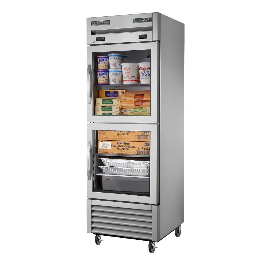 True T-23DT-G-HC~FGD01 27" One Section Commercial Refrigerator Freezer, Silver