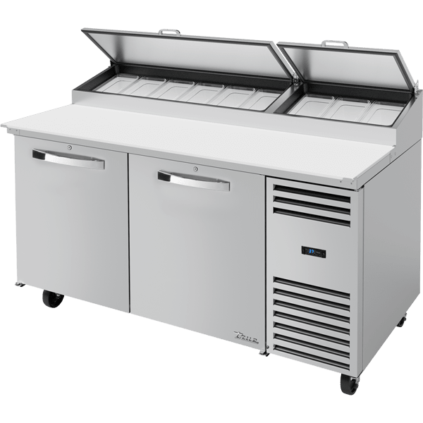 True TPP-AT-67-HC~SPEC3 67" Pizza Prep Table w/ Refrigerated Base, Silver