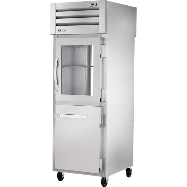 True STG1RPT-1HG/1HS-1G-HC 27 1/4" One Section Pass Thru Refrigerator, Silver