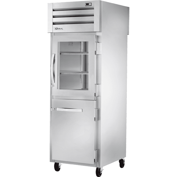 True STA1RPT-1HG/1HS-1S-HC 27 1/4" One Section Pass Thru Refrigerator, Silver