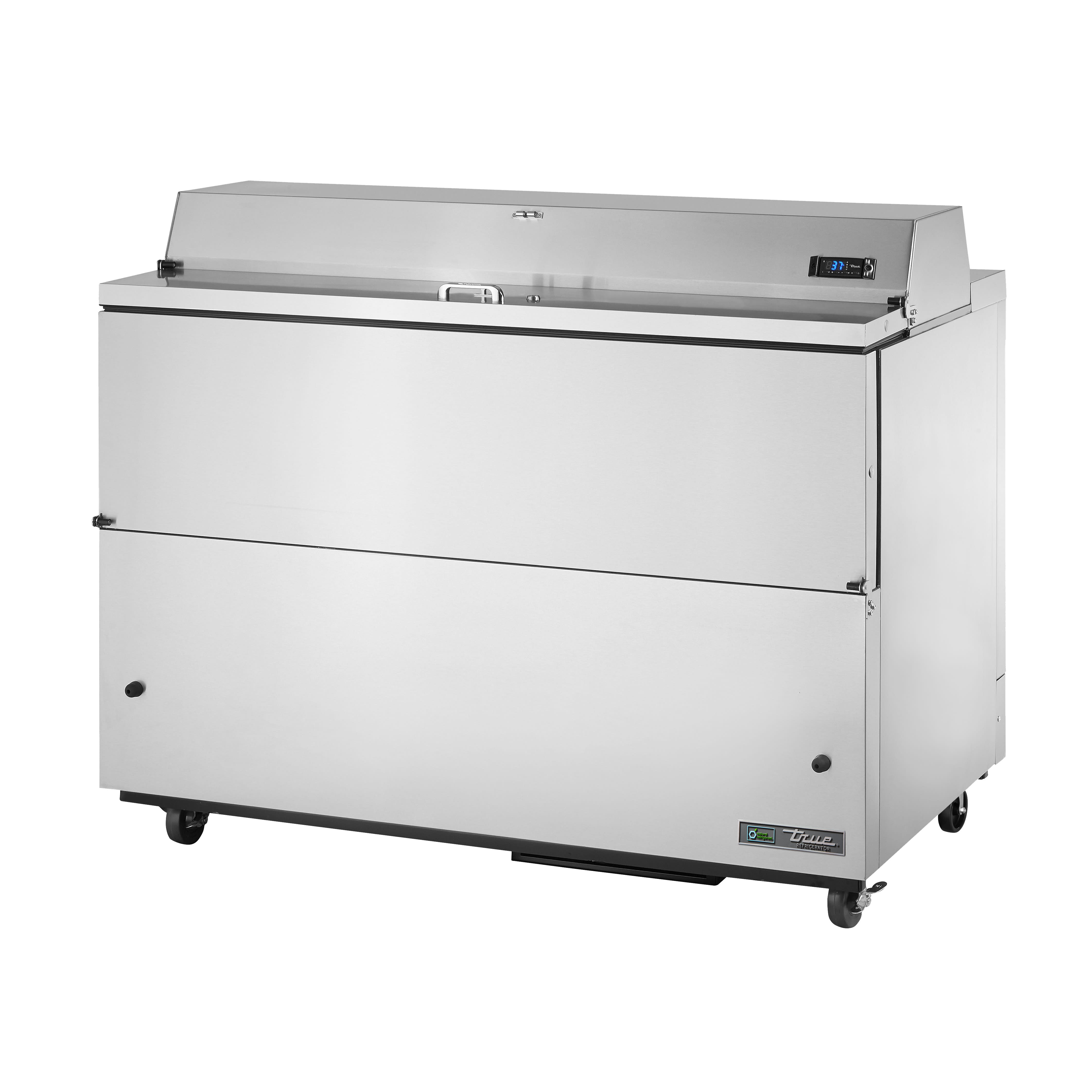 True TMC-58-S-HC 58" Milk Cooler with Stainless Steel Exterior & Clear Aluminum Interior, Silver