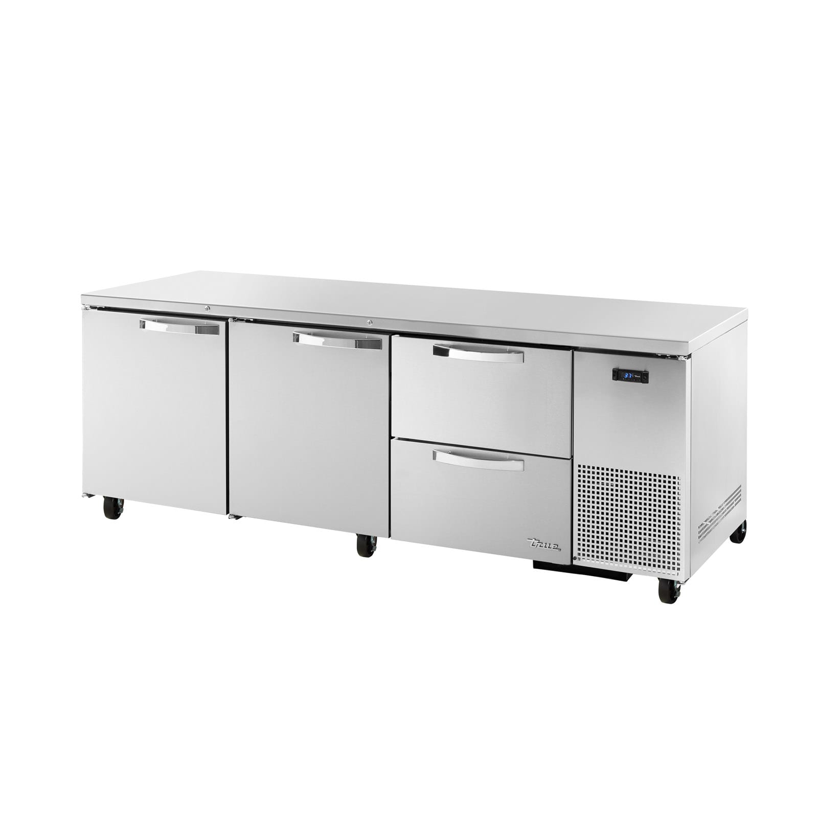 True TUC-93D-2-HC~SPEC3 93"  Two Door and Two Drawered Deep Stainless Steel Undercounter Refrigerator, Silver