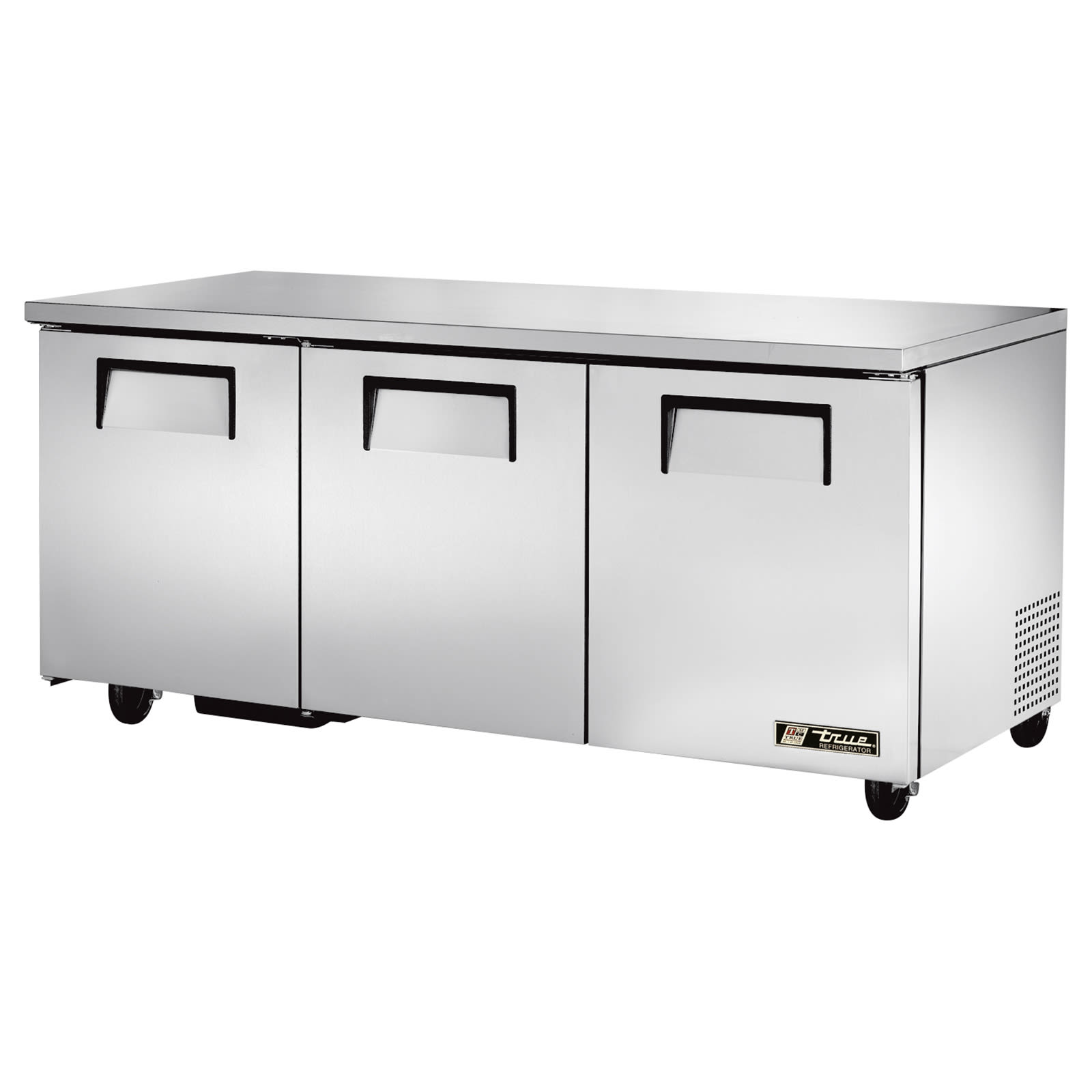 True TUC-72-HC 72" Three Solid Door Undercounter Refrigerator