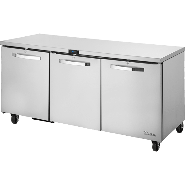 True TUC-72-HC~SPEC3 72"  Solid Three Door Stainless Steel Undercounter Refrigerator, Silver