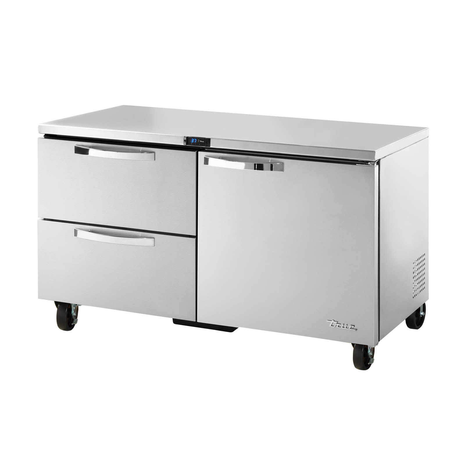 True TUC-60D-2-HC~SPEC3 60"  Door and Two Drawered Stainless Steel Undercounter Refrigerator, Silver