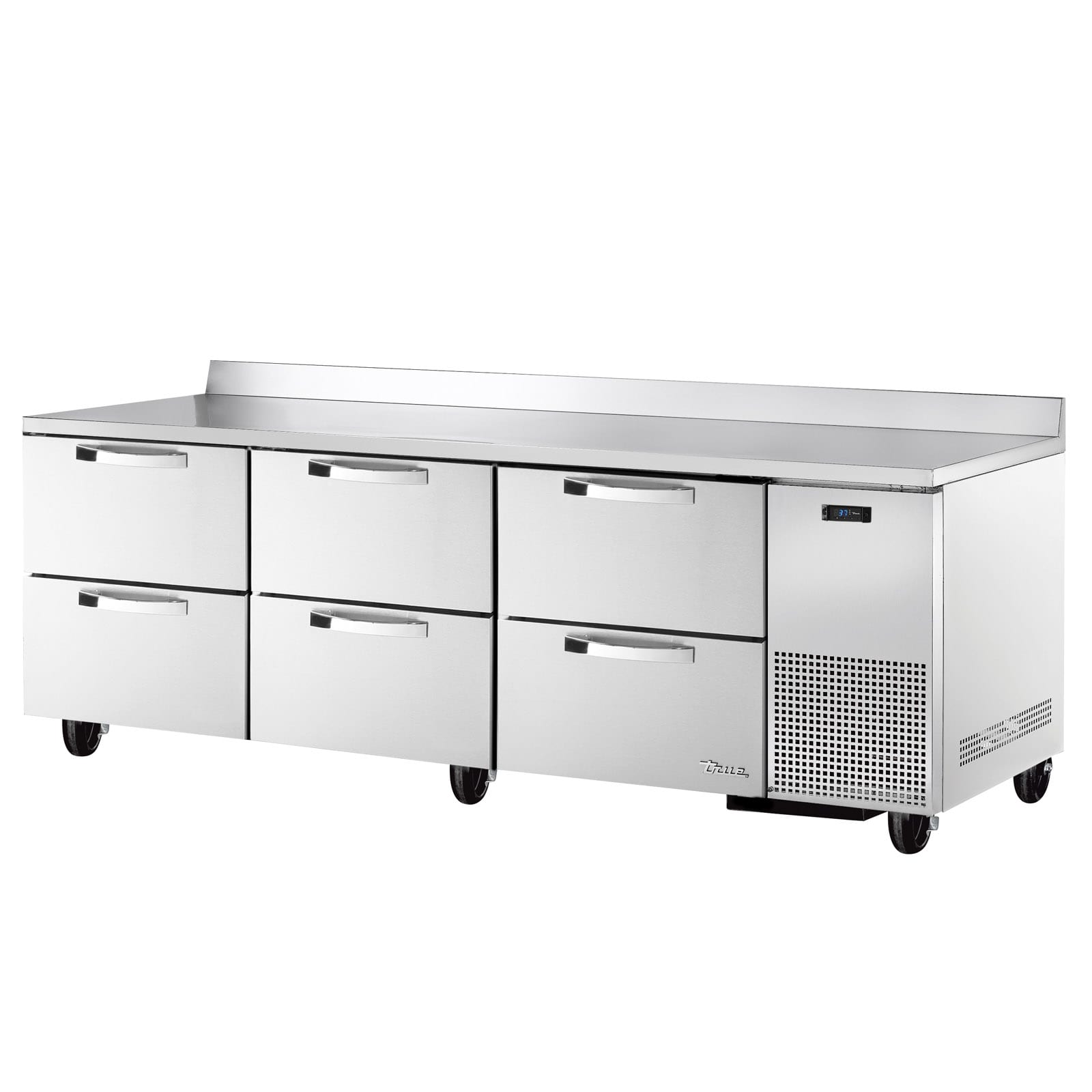 True TWT-93D-6-HC~SPEC3 93"  Six Drawered Stainless Steel Worktop Refrigerator, Silver
