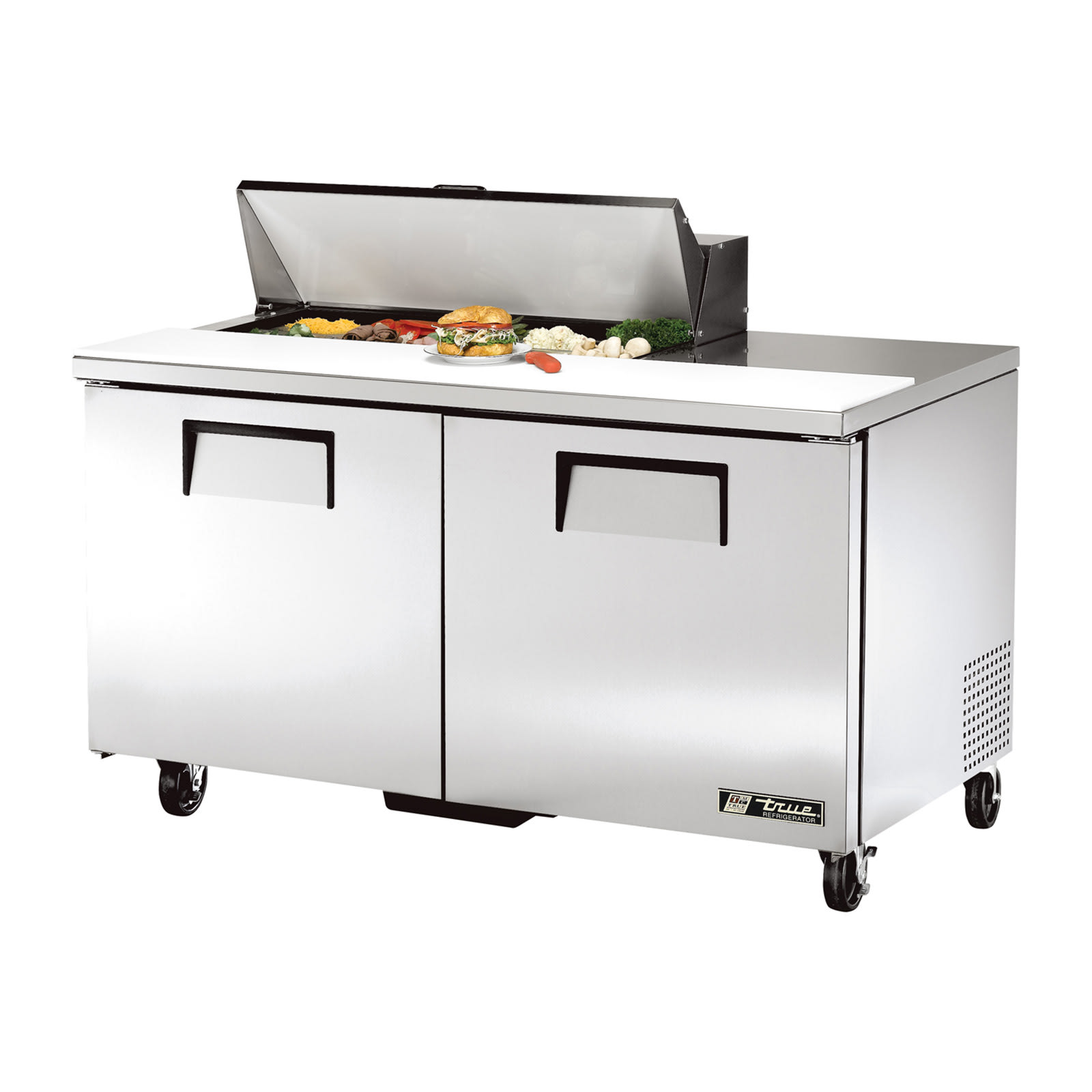 True TSSU-60-10-HC 60" Sandwich/Salad Prep Table With Two Solid Door Refrigerated Base