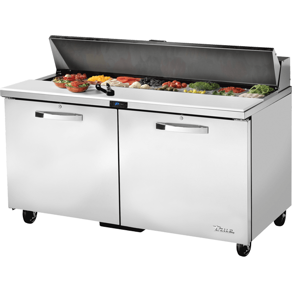 True TSSU-60-16-HC~SPEC3 60" Sandwich/Salad Prep Table With Two Solid Door Refrigerated Base