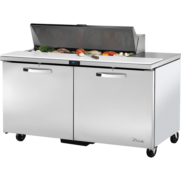 True TSSU-60-12-HC~SPEC3 60" Sandwich/Salad Prep Table With Two Solid Door Refrigerated Base