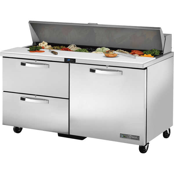 True TSSU-60-16D-2-HC~SPEC3 60" Sandwich/Salad Prep Table With Two Drawer And One Solid Door Refrigerated Base