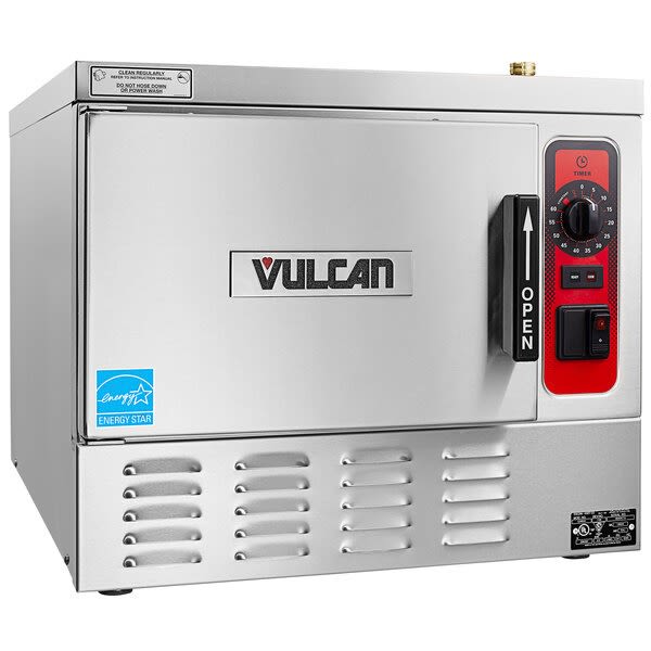 Vulcan C24EA3-LWE Ea. 3 Pan Electric Countertop Convection Steamer Low Water Energy