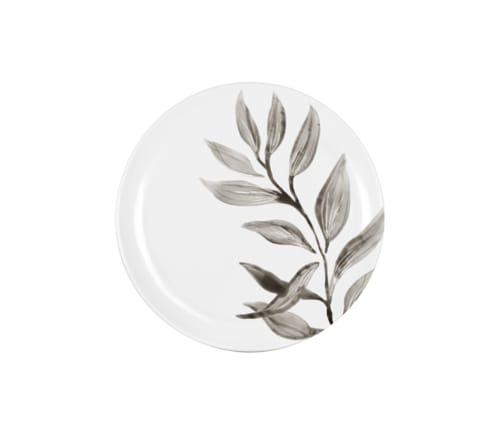 Cal-Mil 22351-7-118 Botanica 7" White and Black Round Melamine Plate